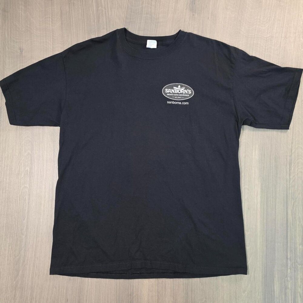 Sanborn's Mexico Auto Insurance T-Shirt XL Black Cotton